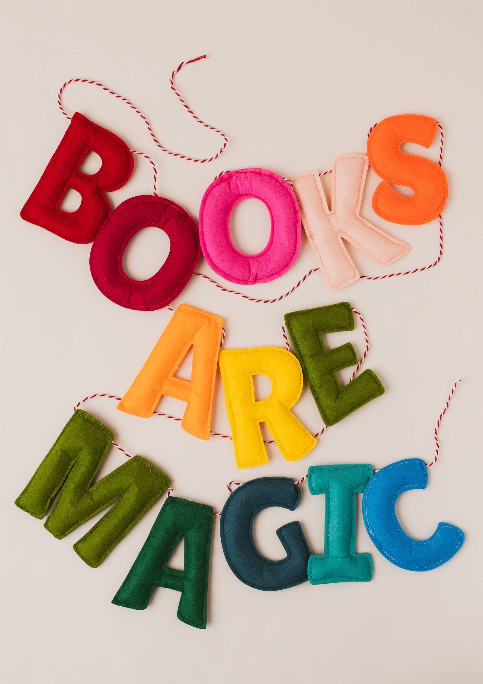 Decorative Rainbow Felt Garland - BOOKS ARE MAGIC BookGeek