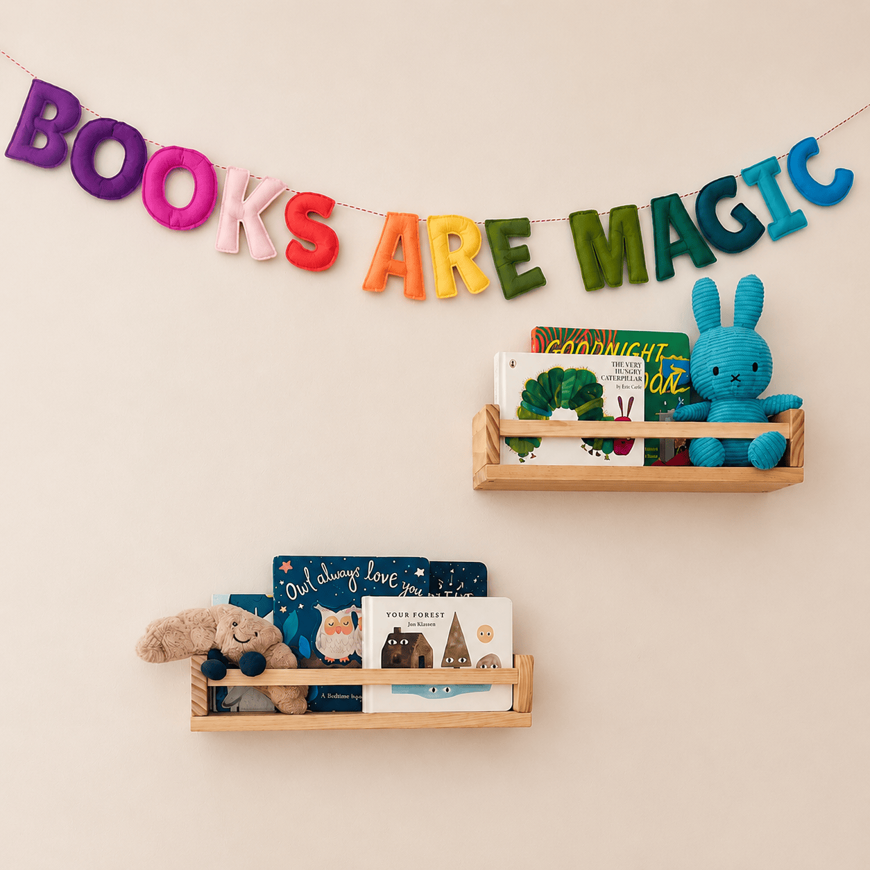 Decorative Rainbow Felt Garland - BOOKS ARE MAGIC BookGeek