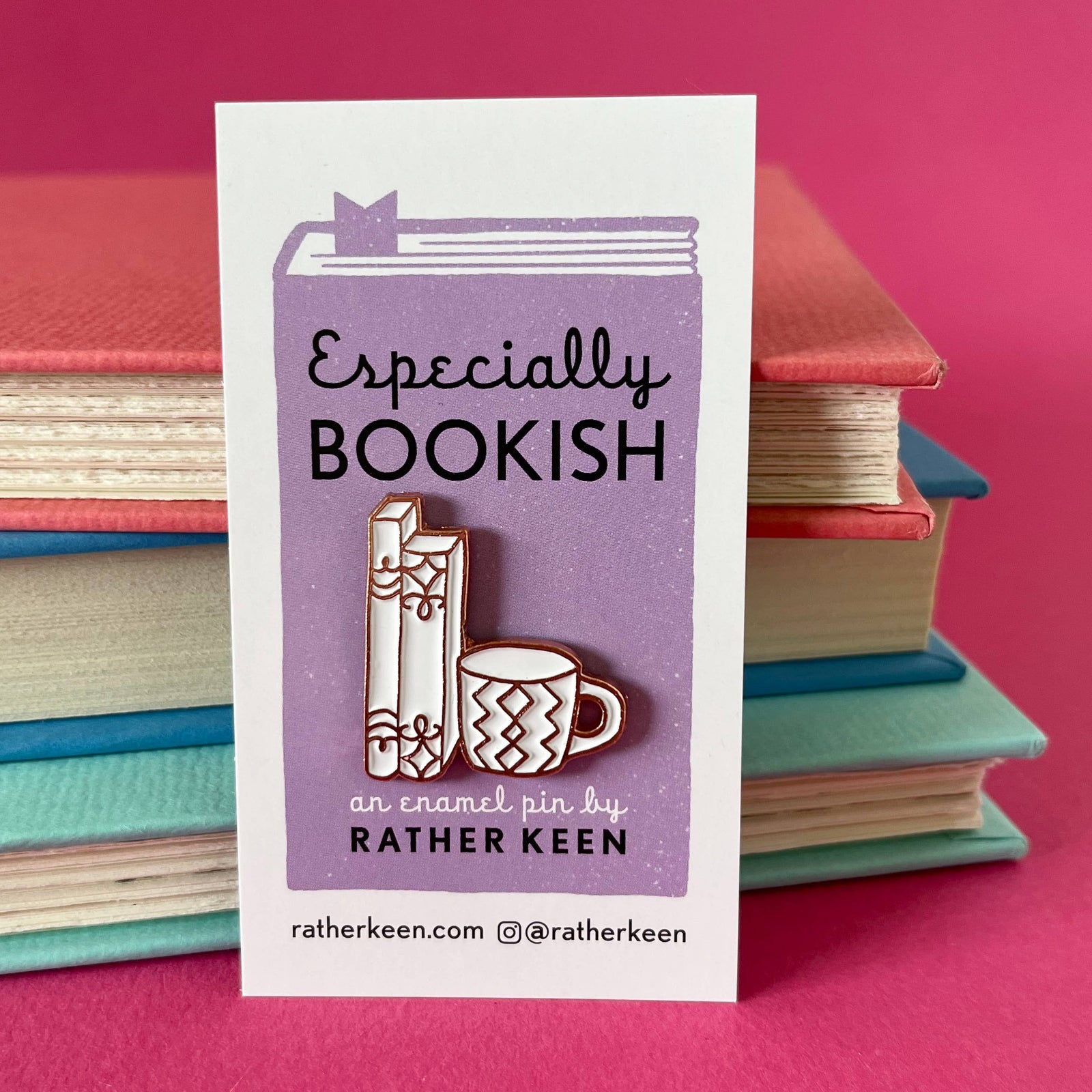 Drawing Books and Mug Enamel Pin - Coffee pin - tea pin BookGeek