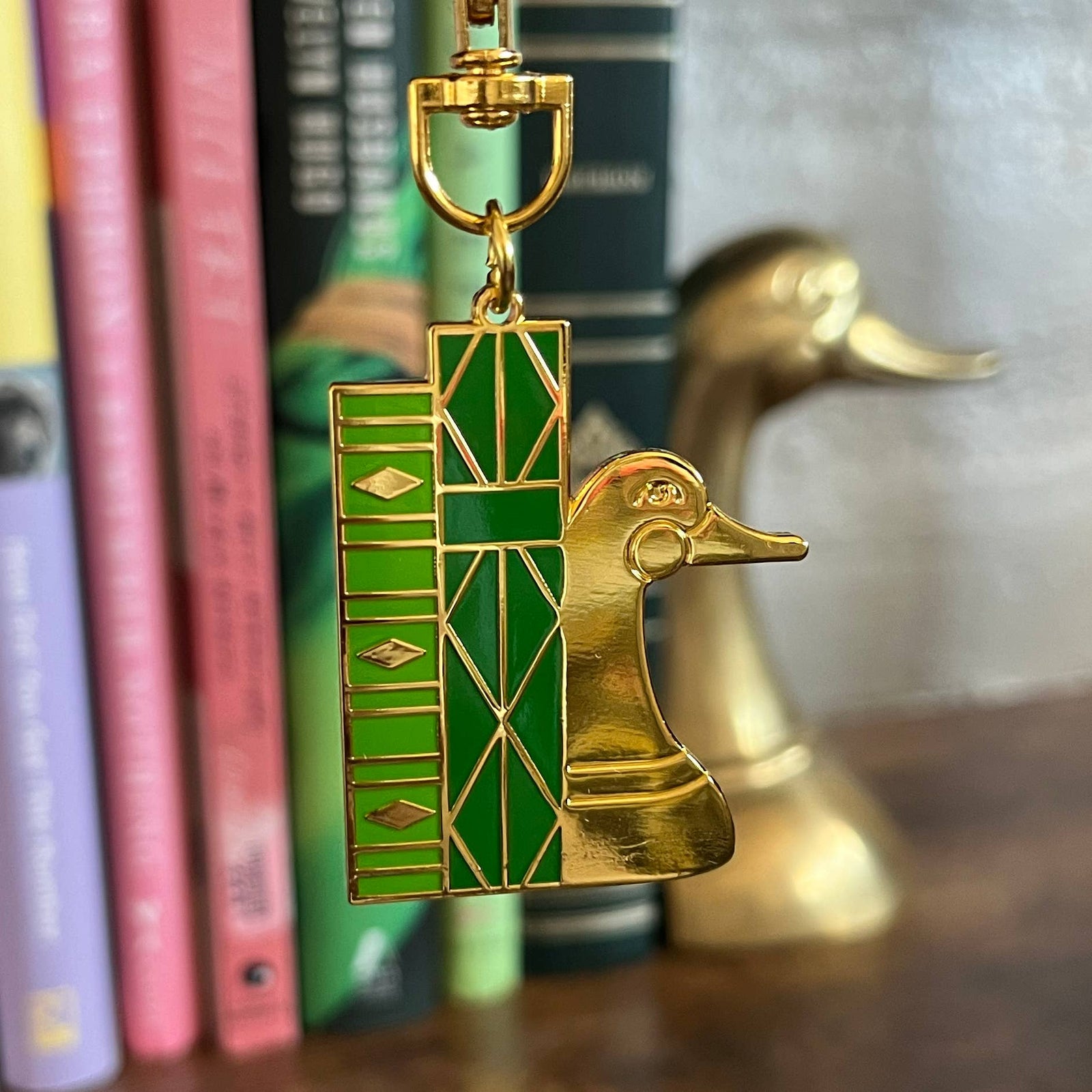 Duck Bookend bag charm - bookish keyring BookGeek