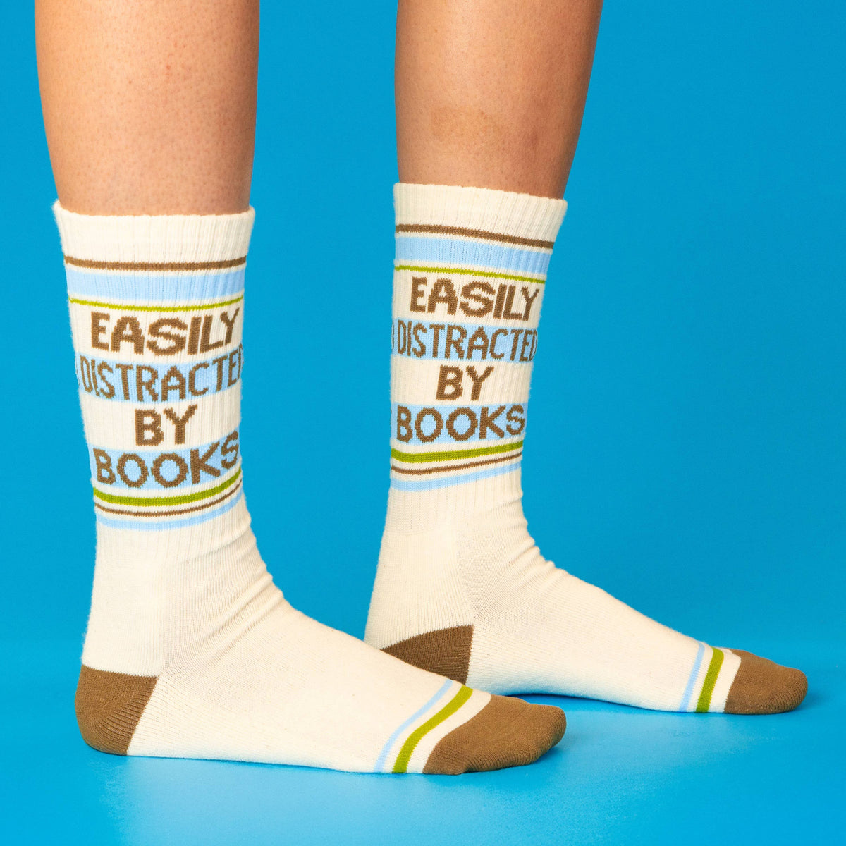 Easily Distracted By Books Gym Crew Socks BookGeek