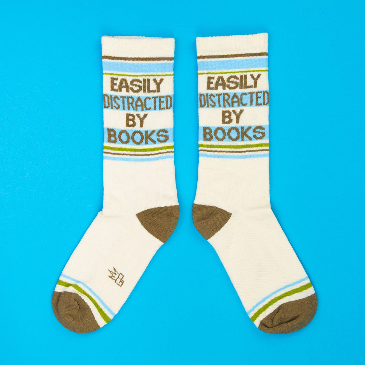 Easily Distracted By Books Gym Crew Socks BookGeek