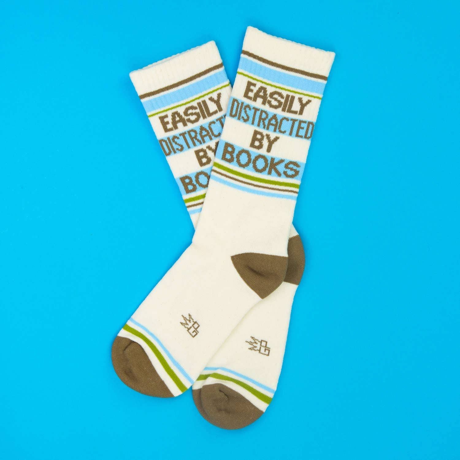 Easily Distracted By Books Gym Crew Socks BookGeek