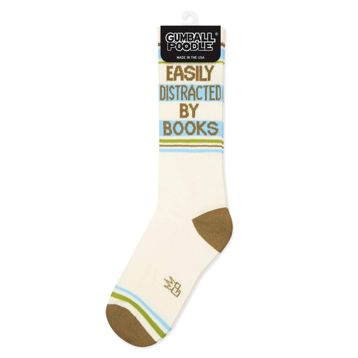 Easily Distracted By Books Gym Crew Socks BookGeek