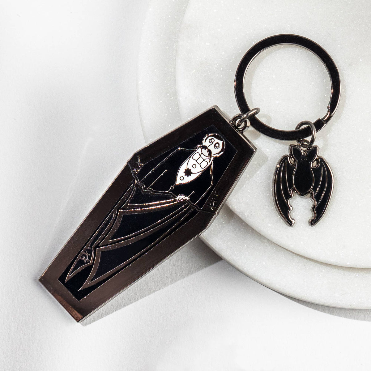 Drucal Key Edward Gorey Dracula Key Ring – Vampire Literary Keychain BookGeek