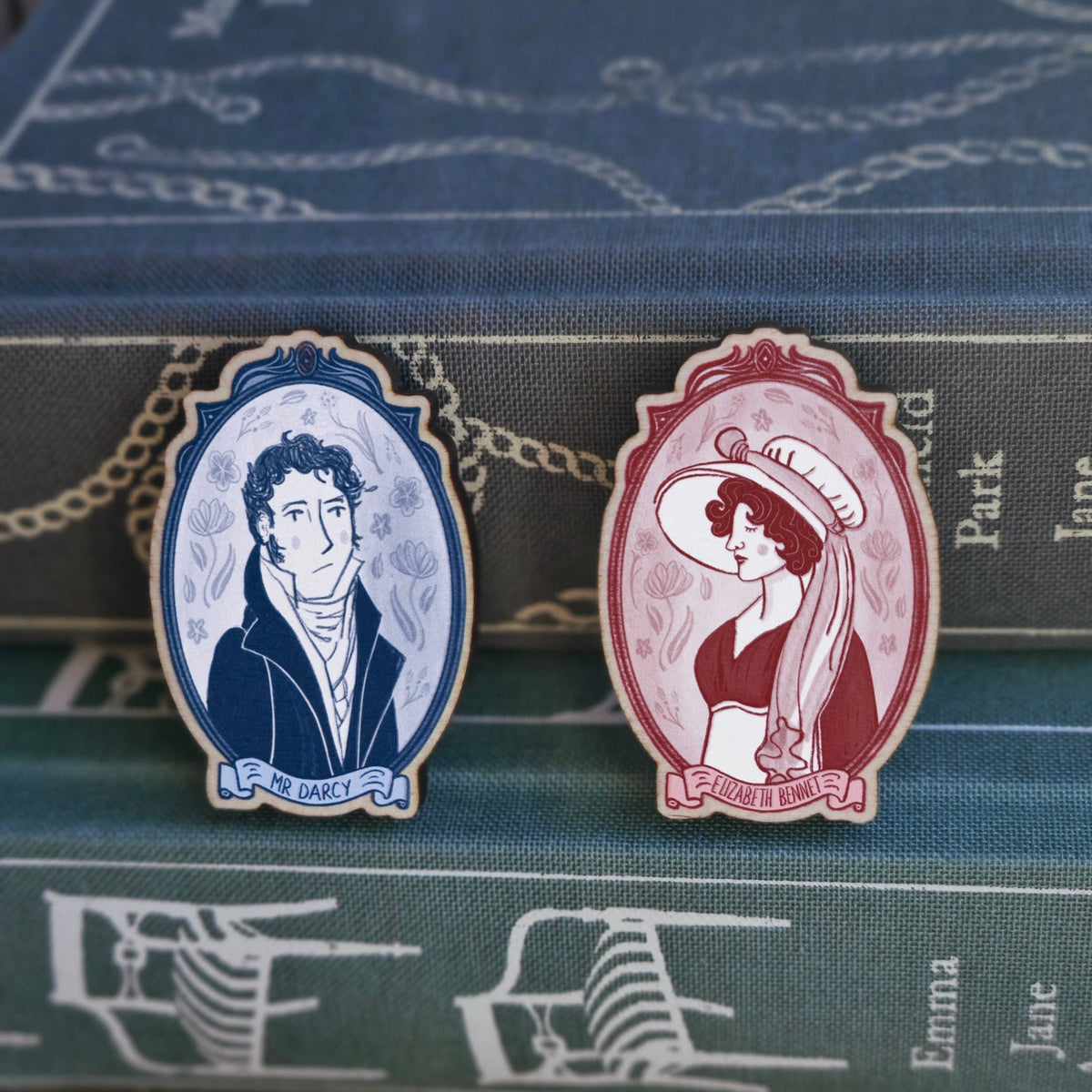 Elizabeth Bennet Jane Austen Wooden Pin BookGeek