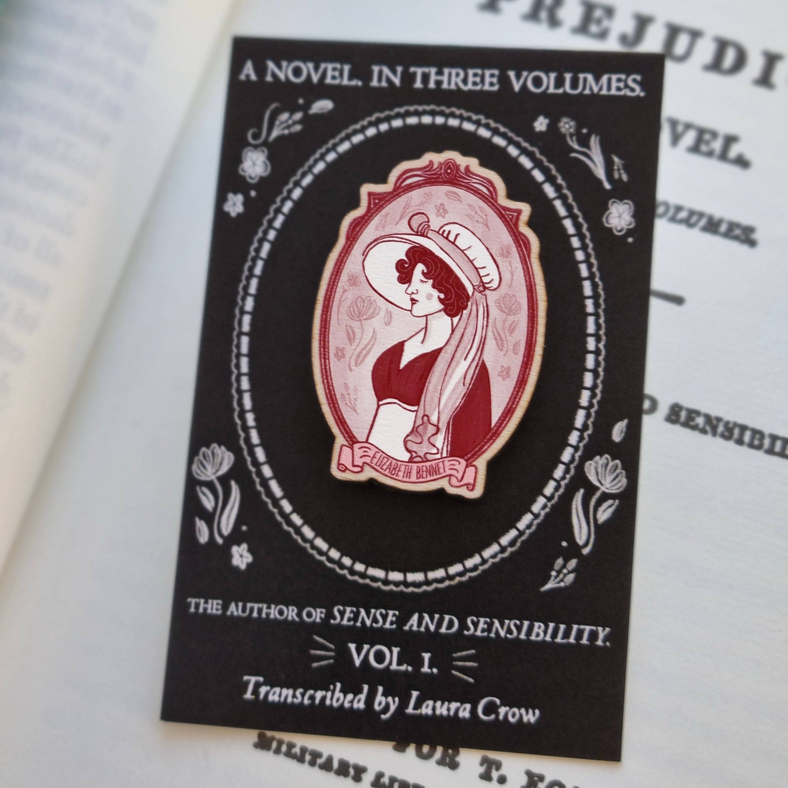Elizabeth Bennet Jane Austen Wooden Pin BookGeek