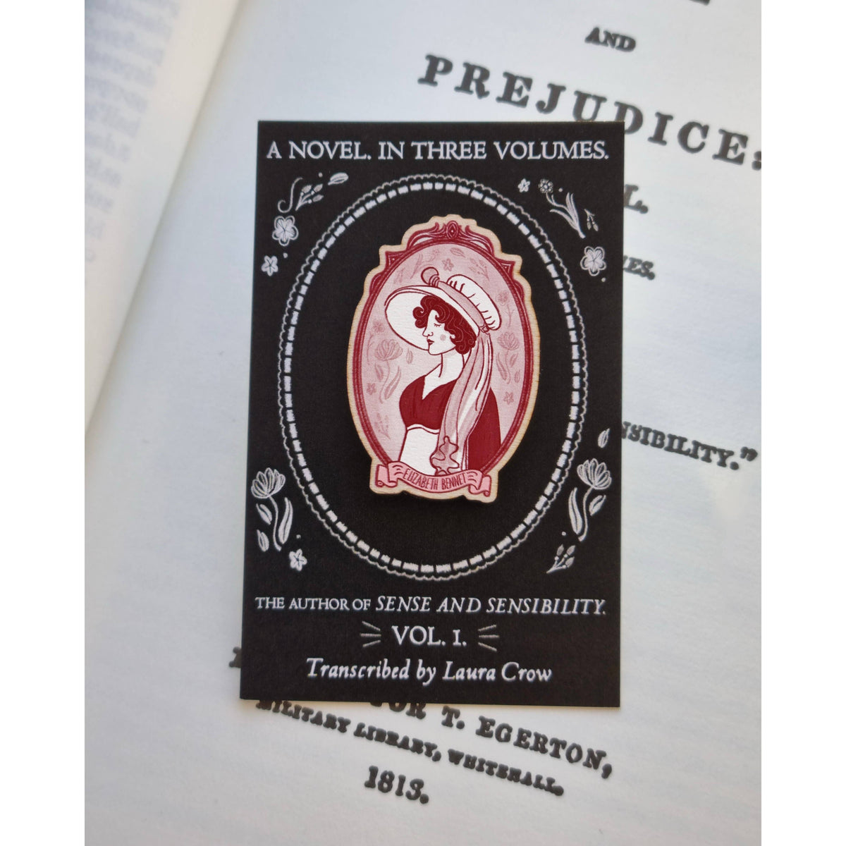 Elizabeth Bennet Jane Austen Wooden Pin BookGeek