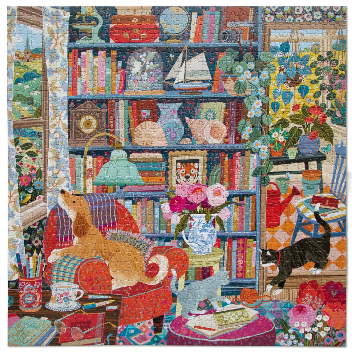 English Cottage Library Jigsaw Puzzle BookGeek