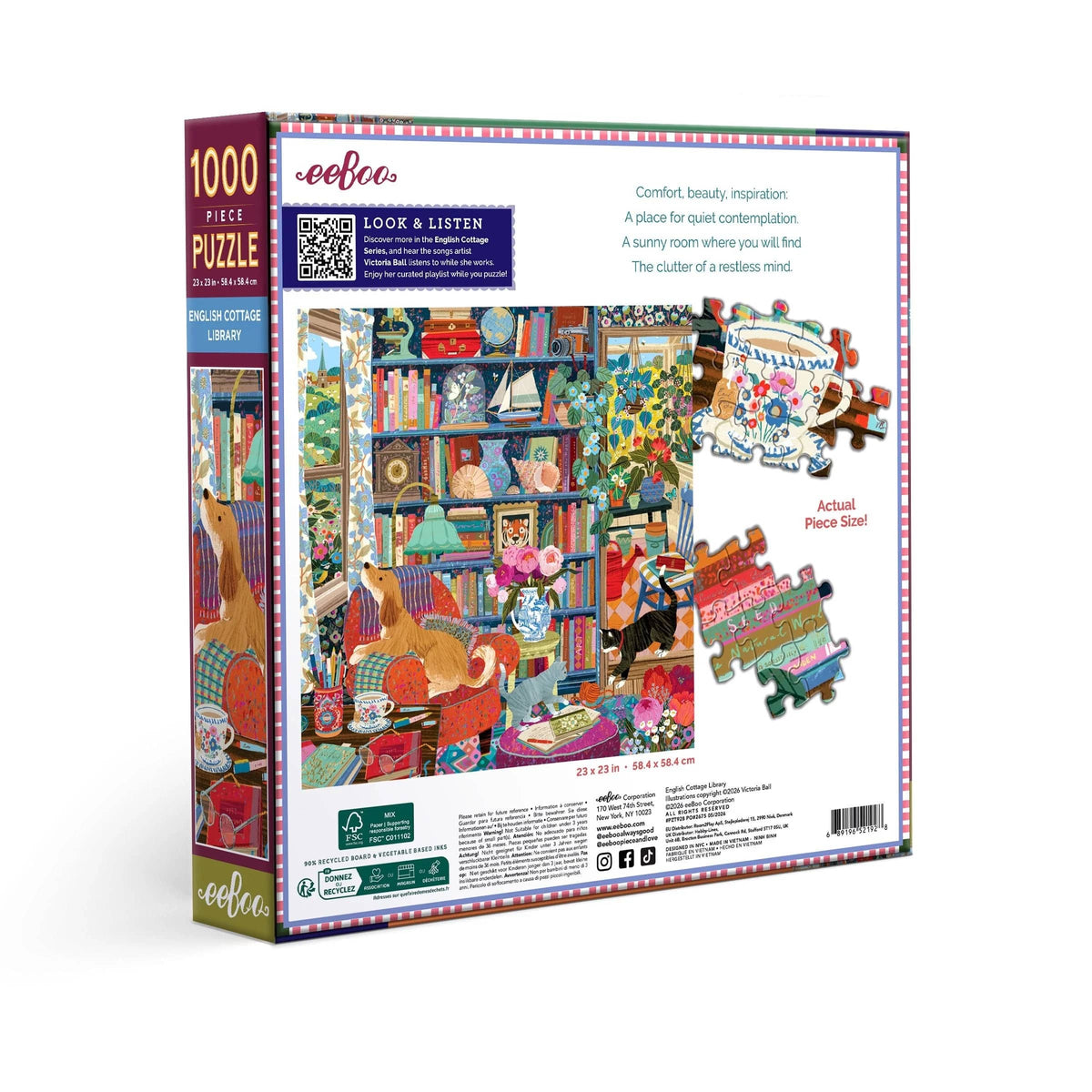 English Cottage Library Jigsaw Puzzle BookGeek