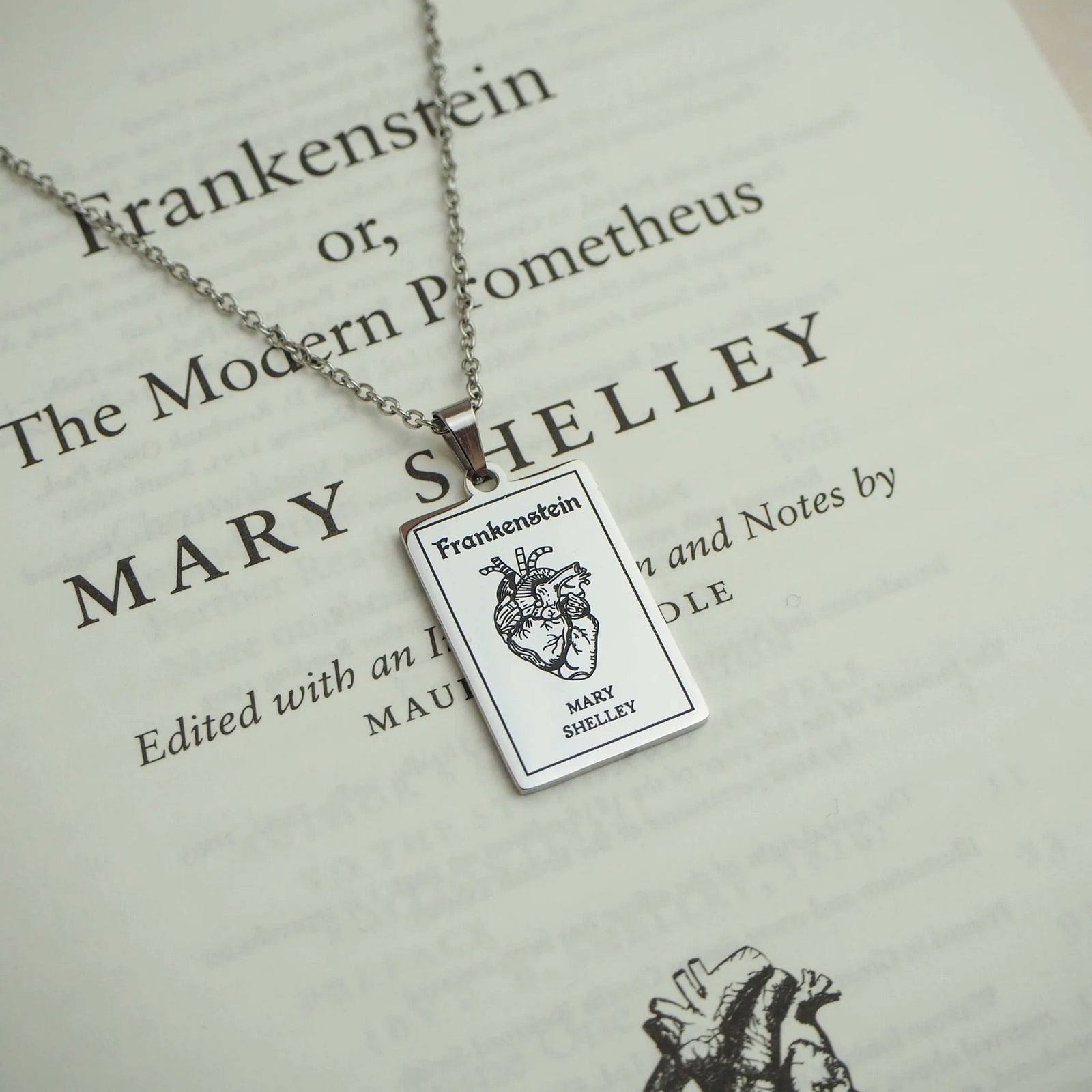 Frankenstein Book Necklace BookGeek
