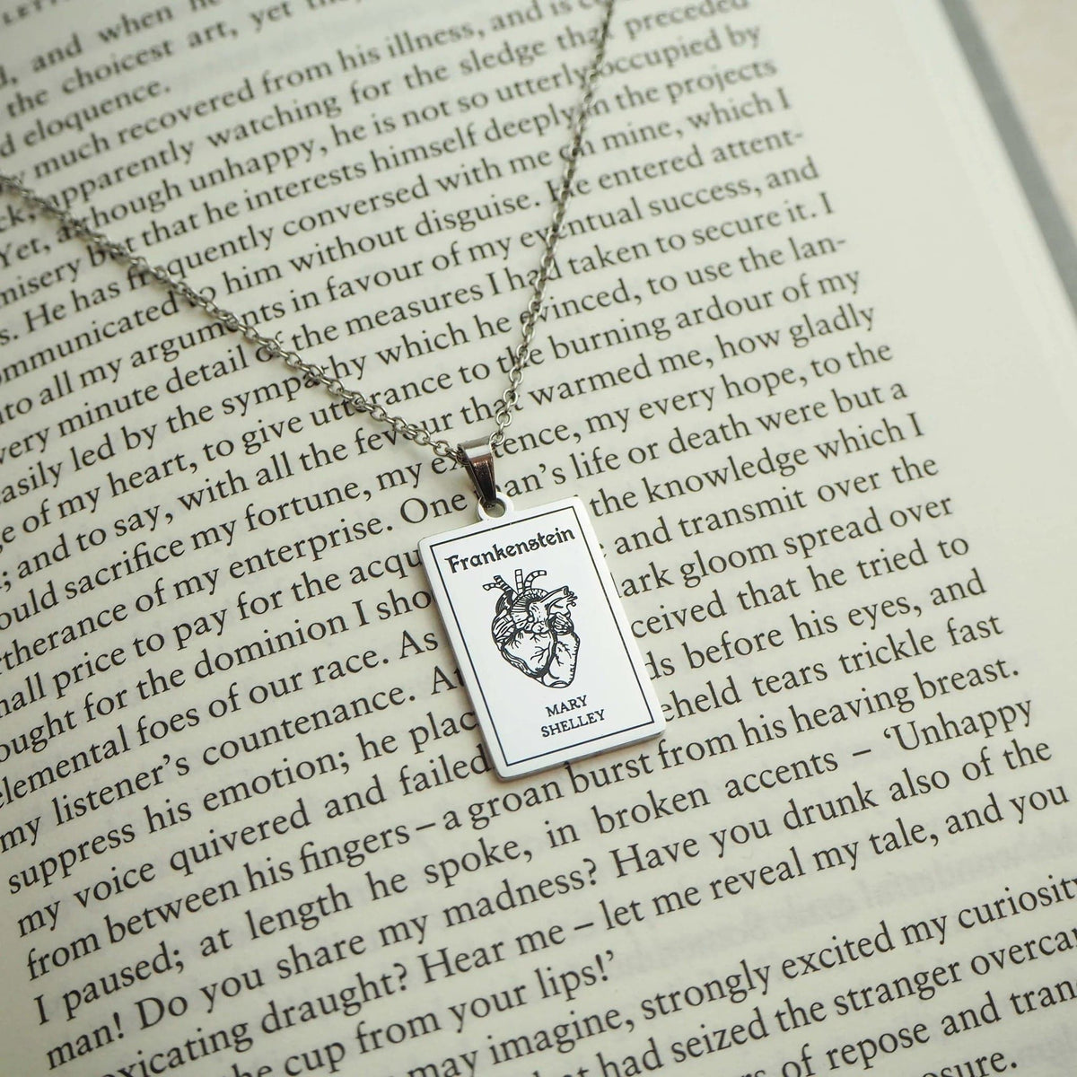 Frankenstein Book Necklace BookGeek