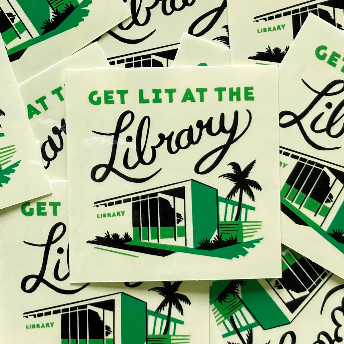 Get Lit At The Library Vinyl Sticker BookGeek