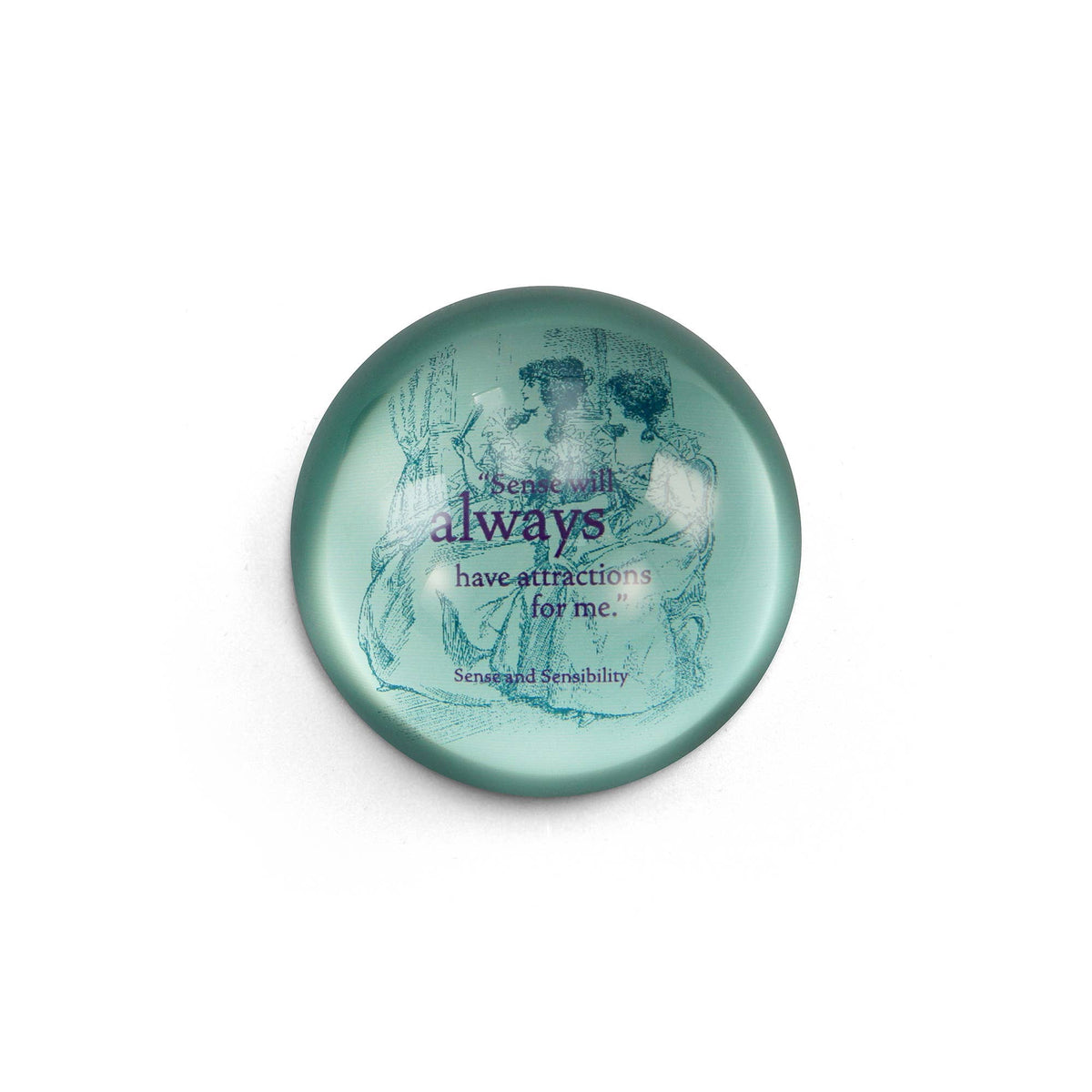 Glass Paperweight Jane Austen Sense and Sensibility BookGeek