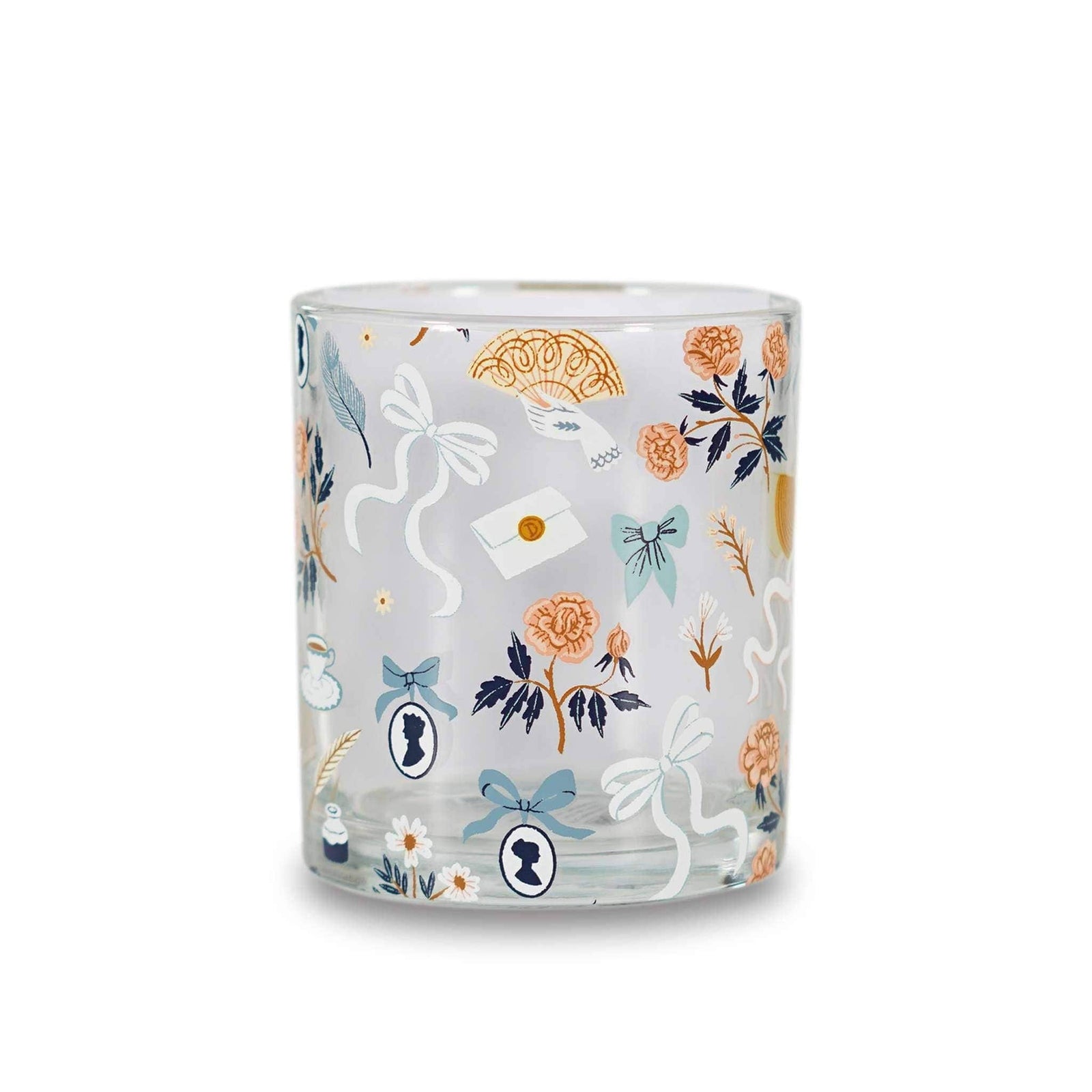 Glass Tumbler (300ml) - Jane Austen (Repeat Pattern) BookGeek