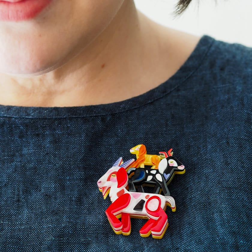 Goat Goals Brooch BookGeek
