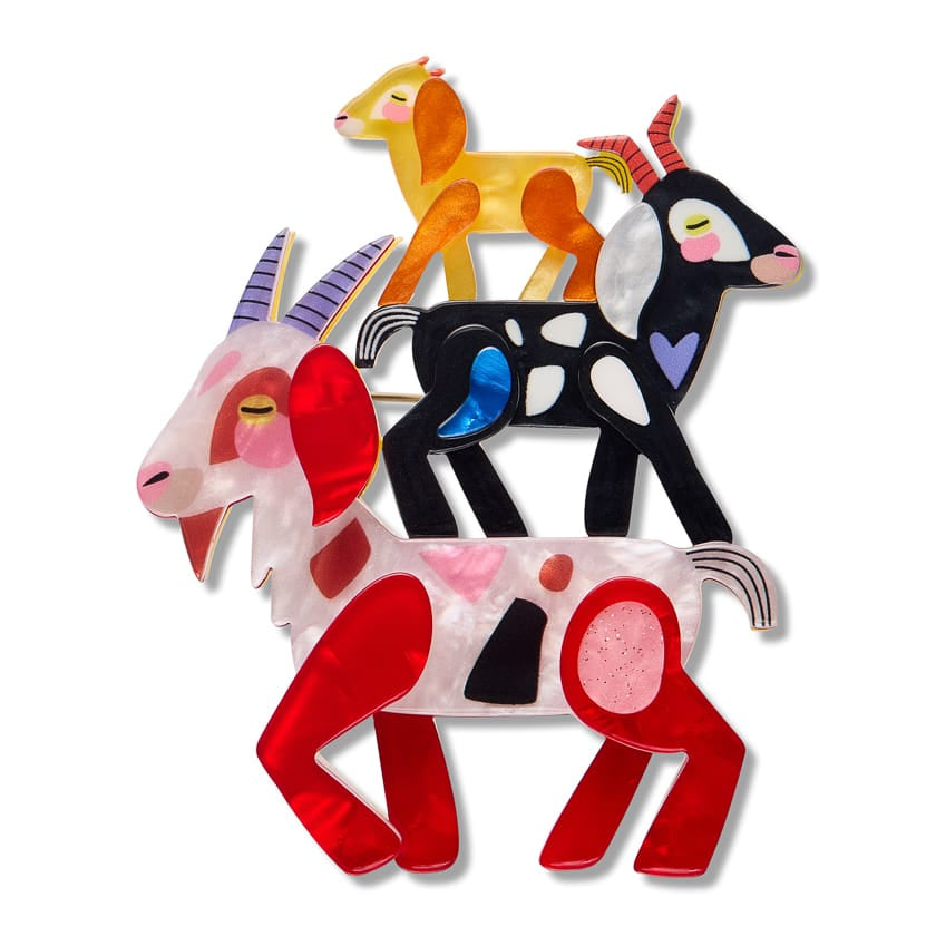 Goat Goals Brooch BookGeek