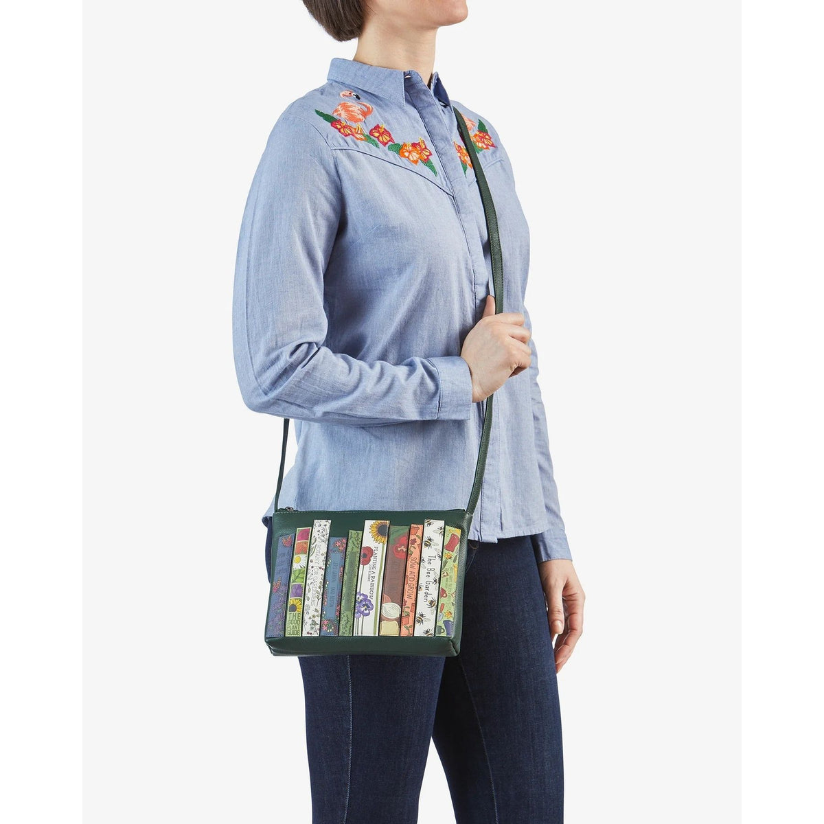 Green Fingers Bookworm Leather Cross Body Bag BookGeek