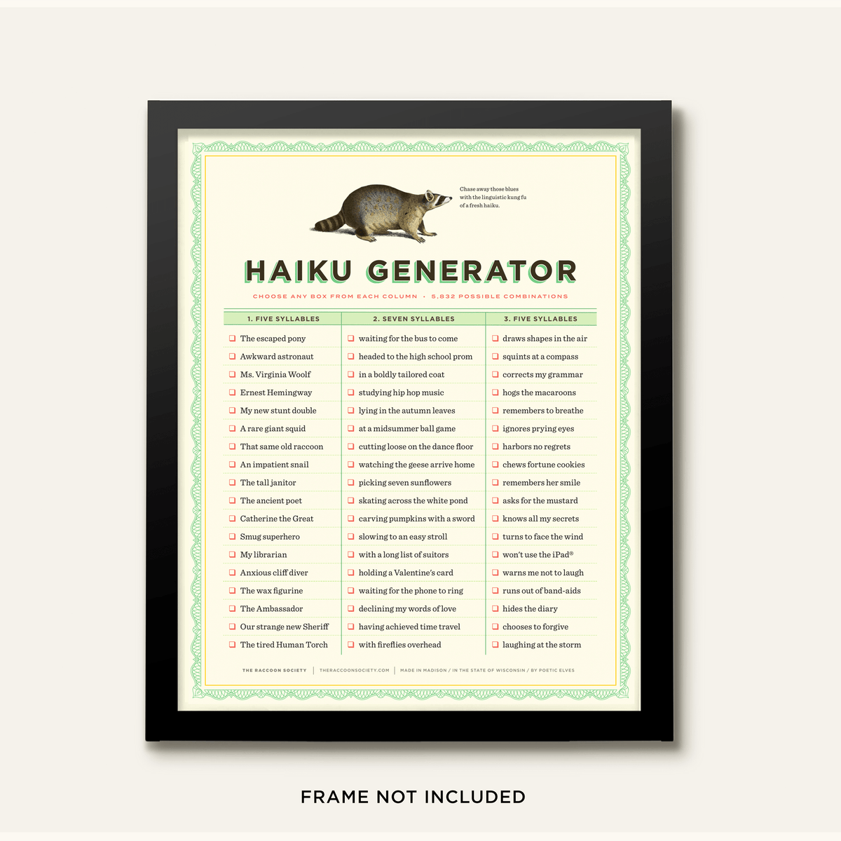 Haiku Generator Print BookGeek