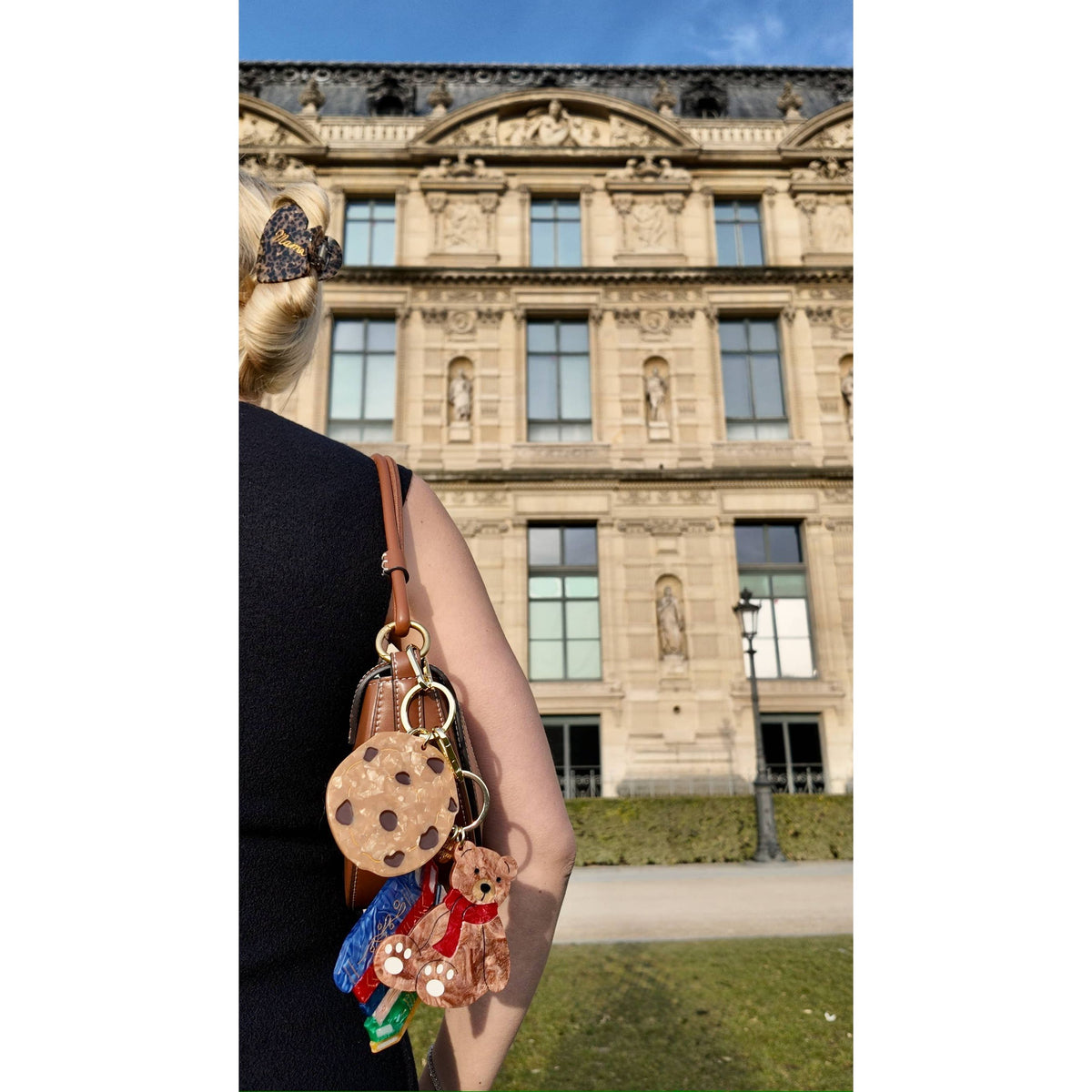 Hand-painted Book Stack Bag Charm + Keychain | Eco-Friendly BookGeek