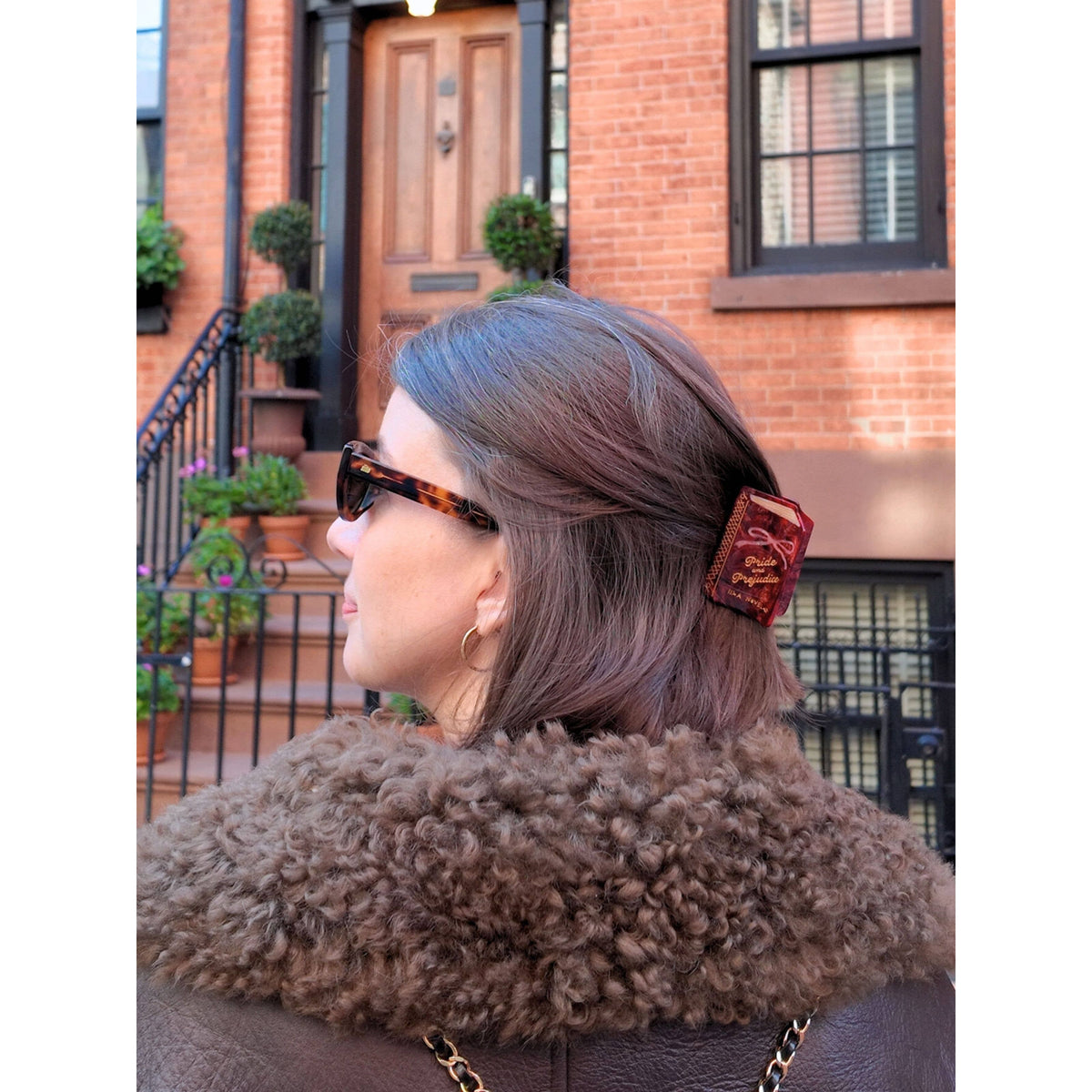 Hand-painted Mini Pride &amp; Prejudice Book Claw Hair Clip BookGeek