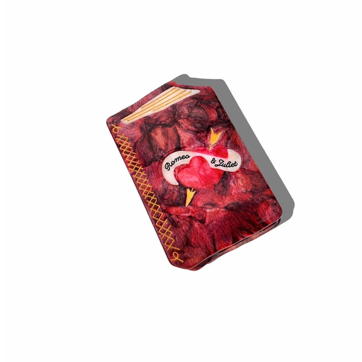 Hand-painted Mini Romeo &amp; Juliet Book Claw Hair Clip BookGeek
