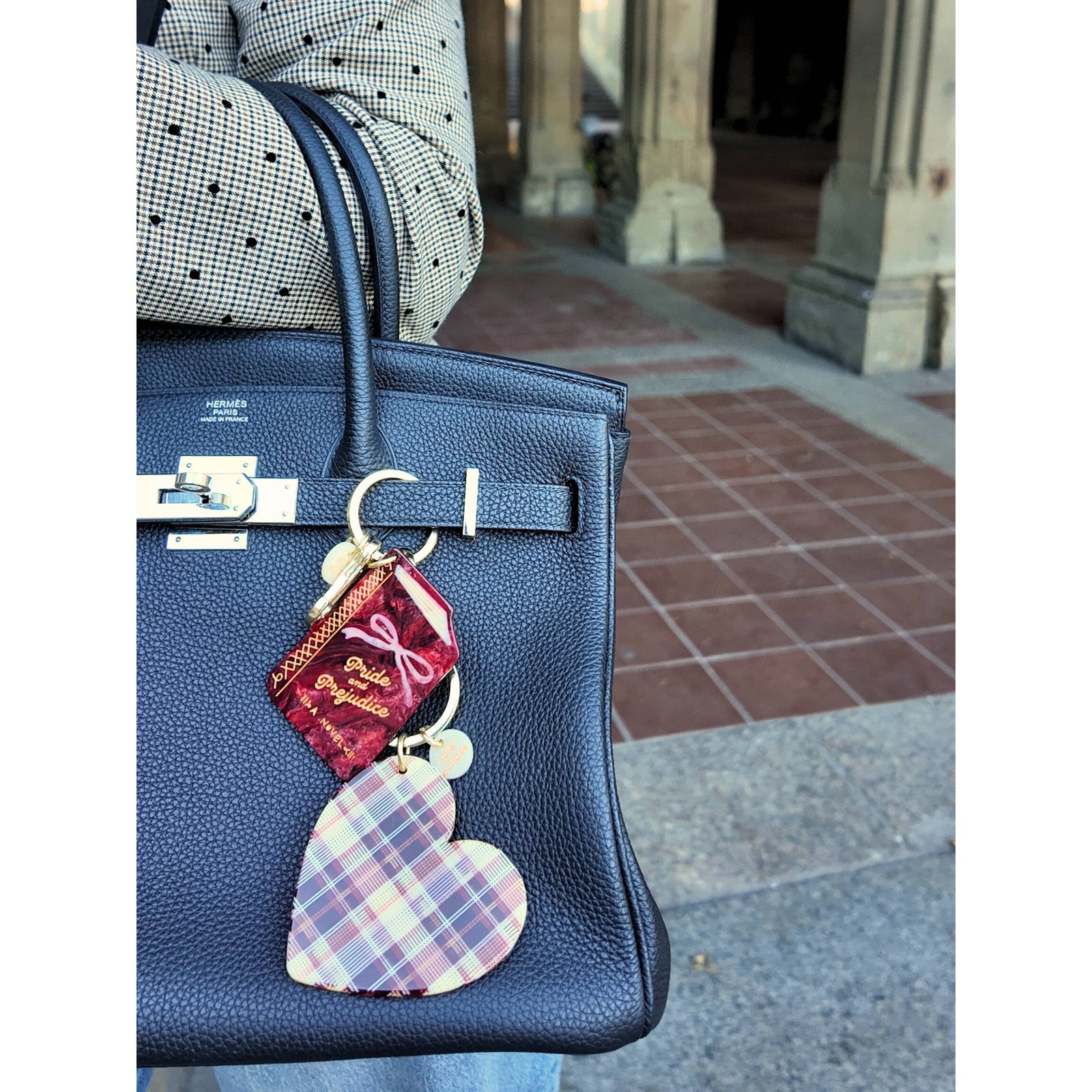 Hand-painted Pride & Prejudice Book Bag Charm + Keychain BookGeek