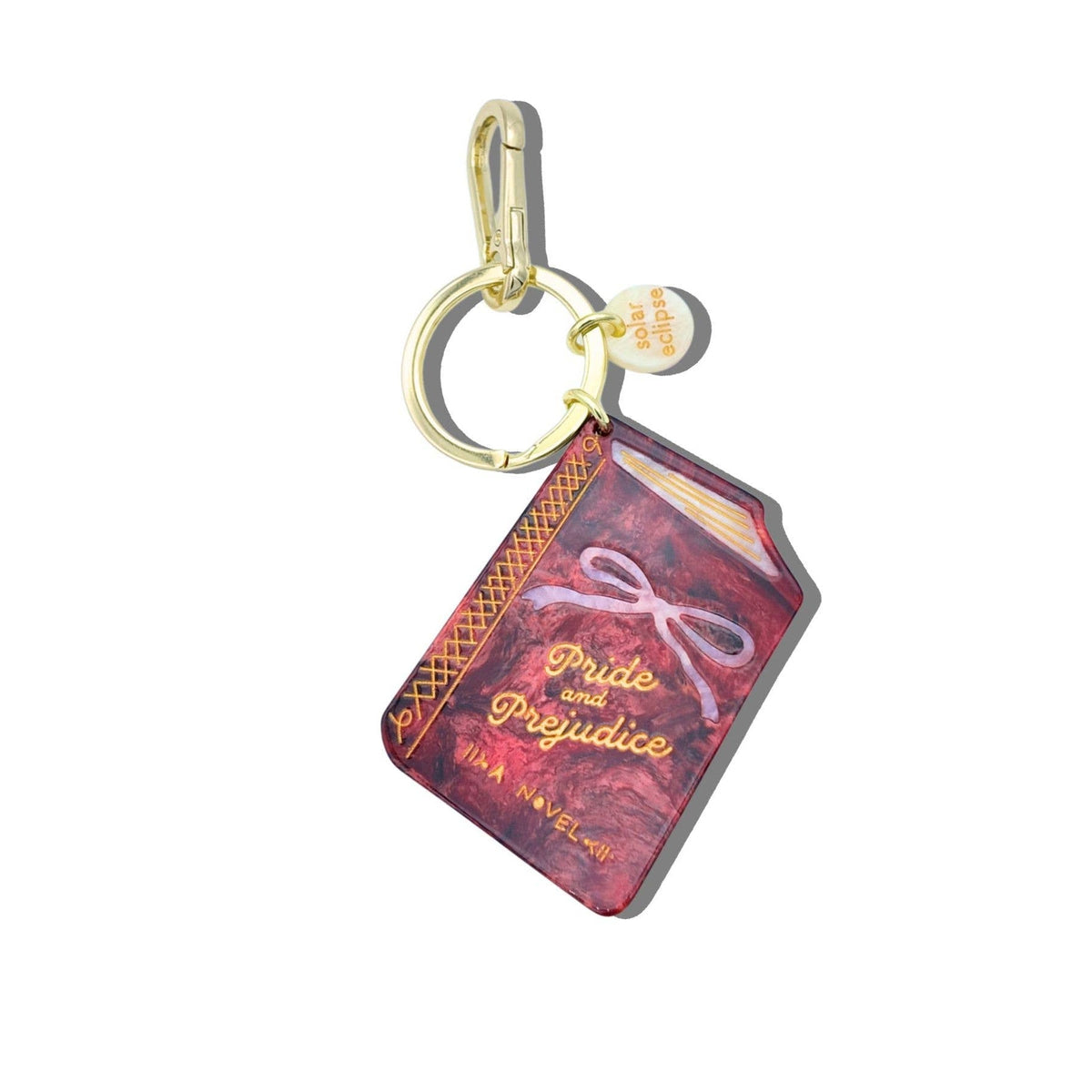 Hand-painted Pride &amp; Prejudice Book Bag Charm + Keychain BookGeek