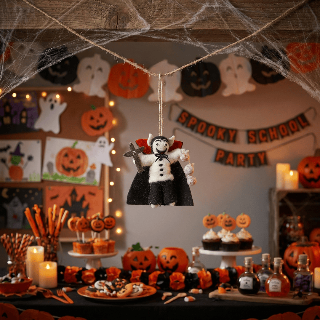 Handmade Felt Dracula the Vampire Halloween Decoration BookGeek