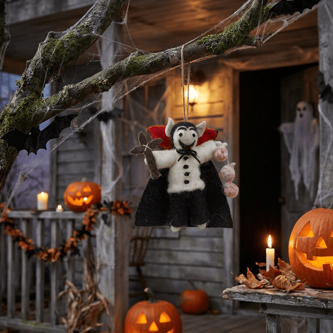 Handmade Felt Dracula the Vampire Halloween Decoration BookGeek