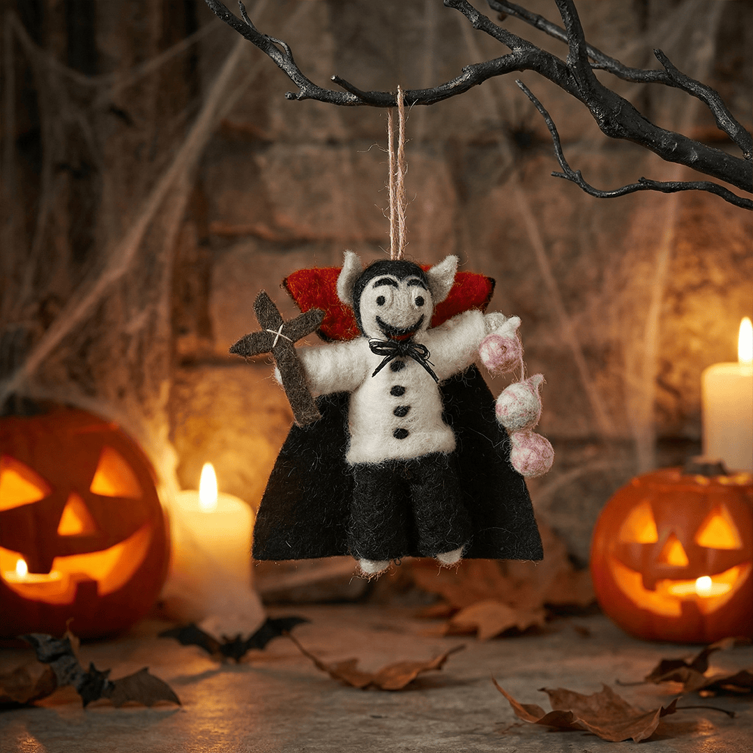 Handmade Felt Dracula the Vampire Halloween Decoration BookGeek