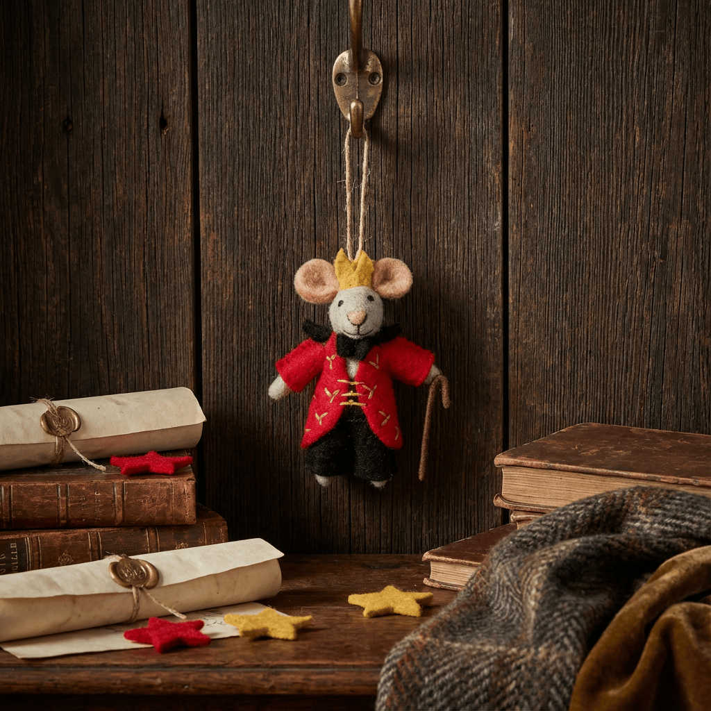 Handmade Felt Nutcracker Mouse King Christmas Hanging Dec BookGeek