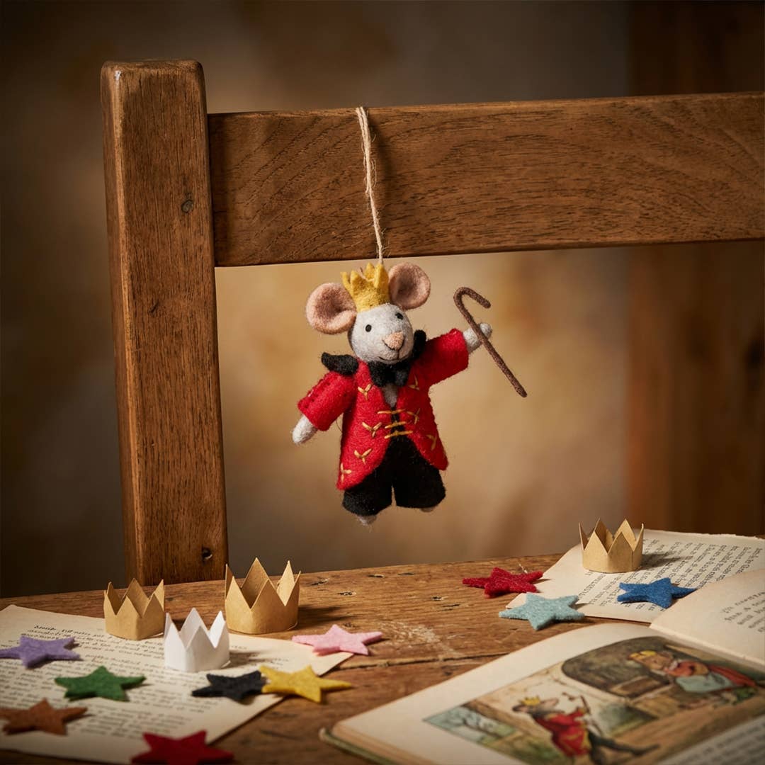 Handmade Felt Nutcracker Mouse King Christmas Hanging Dec BookGeek