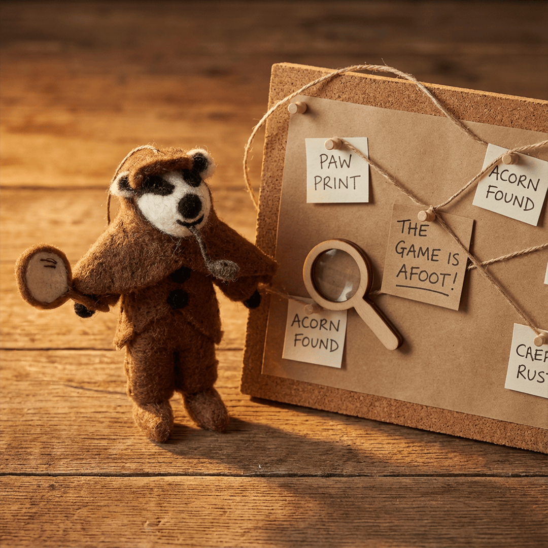 Handmade Felt Sherlock Holmes Badger Hanging Decoration BookGeek