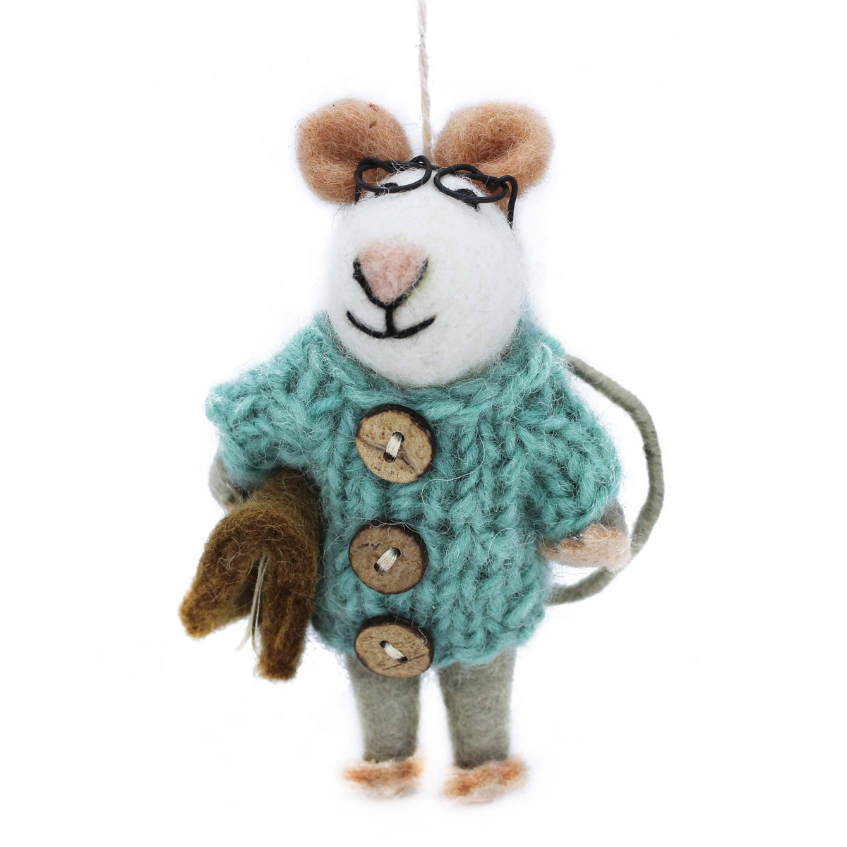 Handmade Felt Susie Mouse Biodegradable Hanging Decoration BookGeek