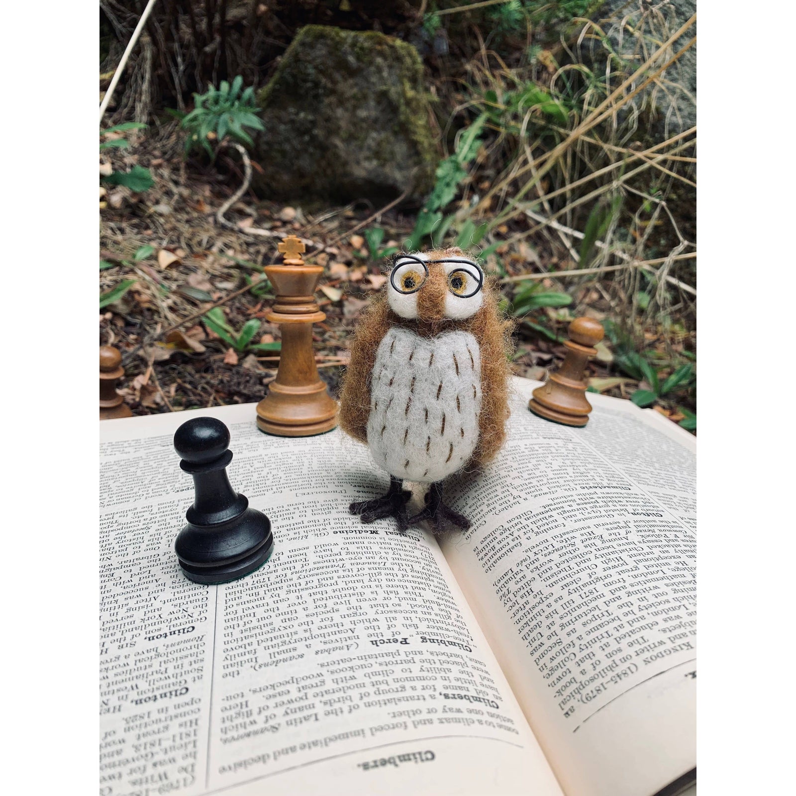 Handmade Felt Wilson the Wise Owl Hanging Bird Decoration BookGeek