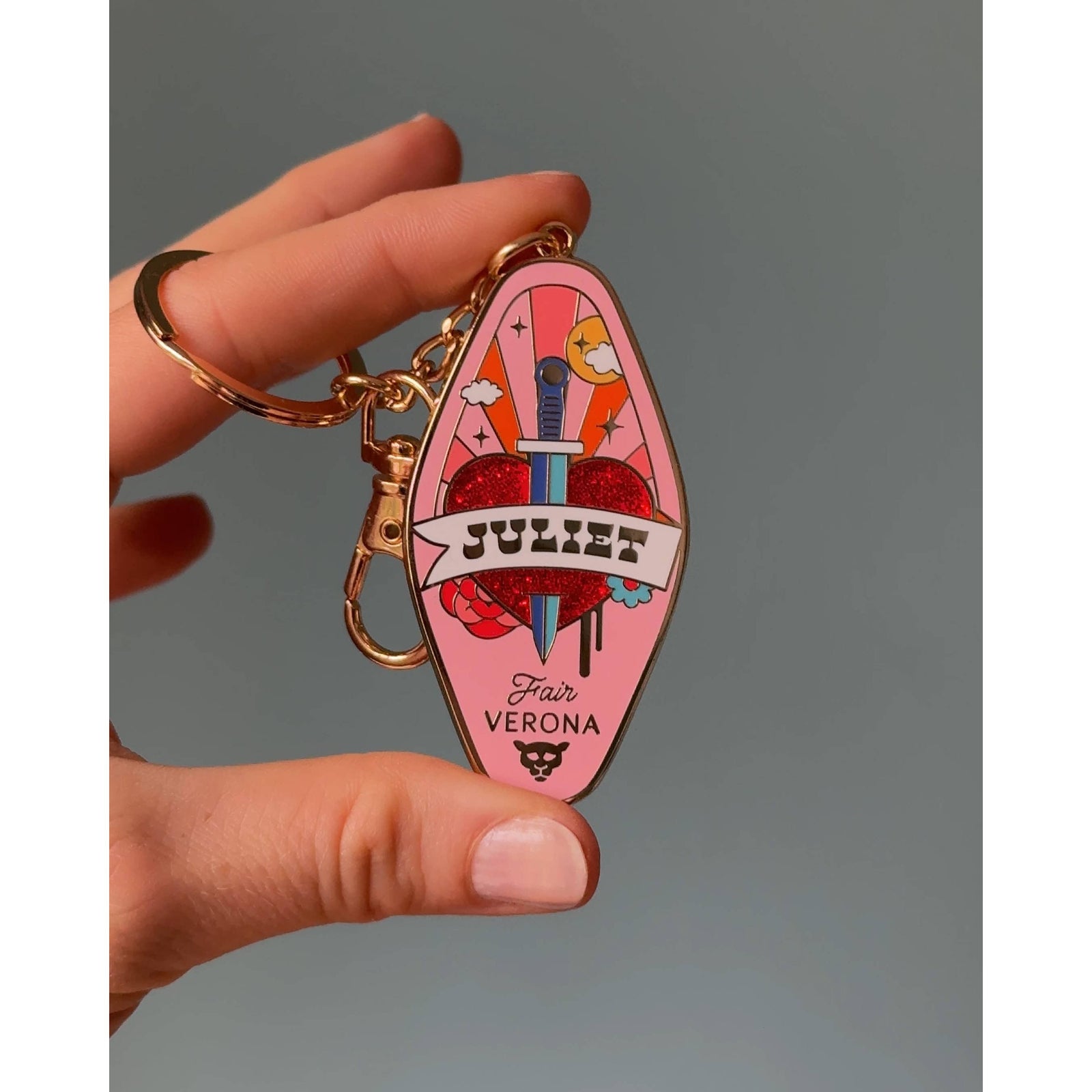 His and Her Romeo + Juliet Key Ring Set motel style Keychain BookGeek