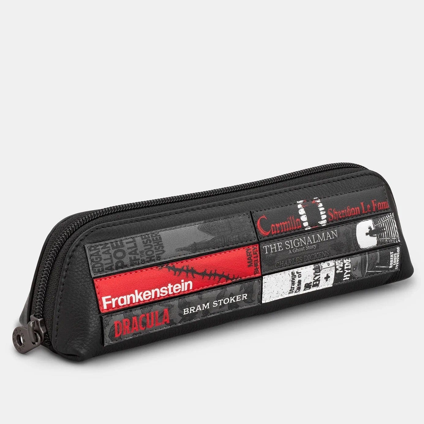 Horror Bookworm Black Leather Pencil Case BookGeek