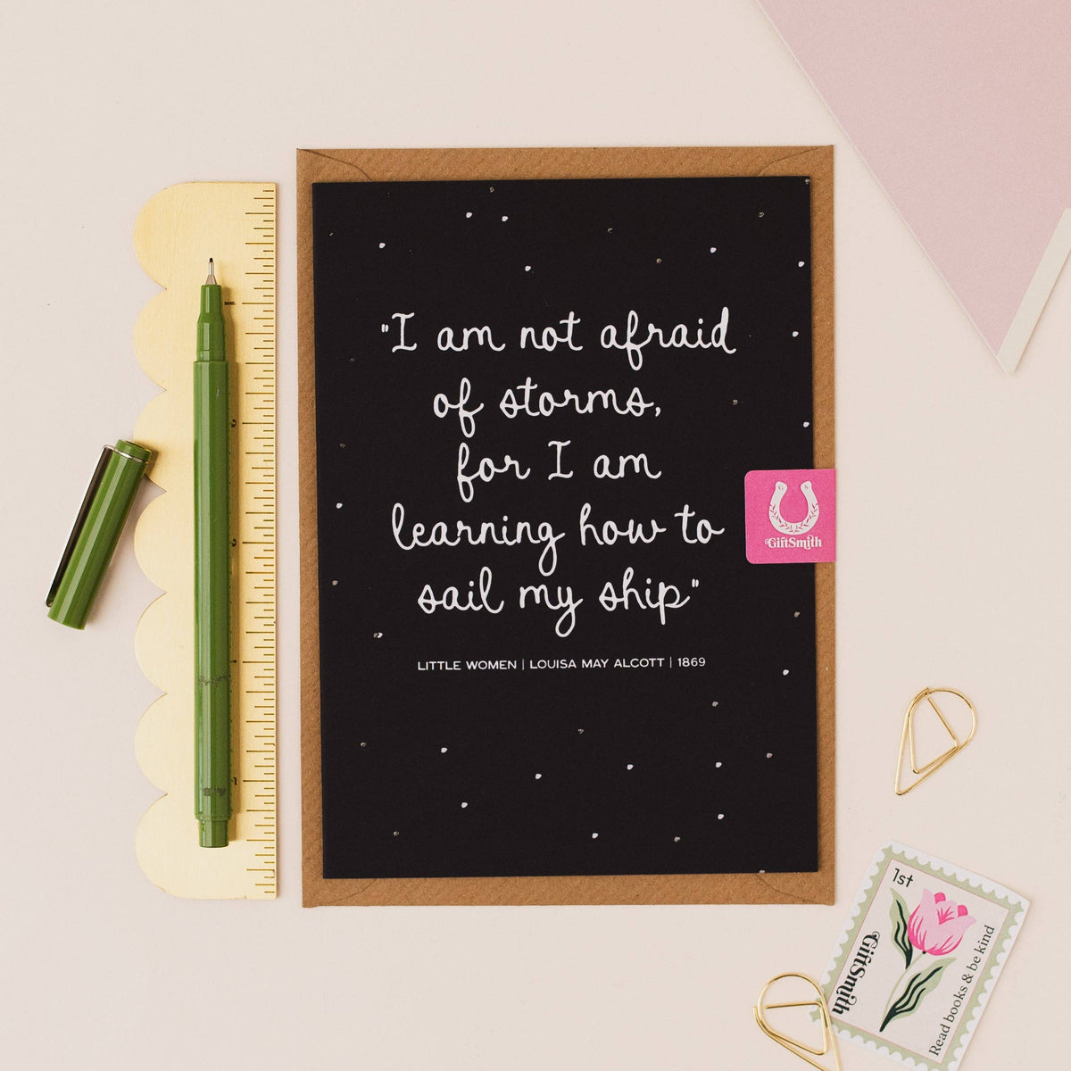I AM NOT AFRAID OF STORMS Little Women Greetings Card BookGeek