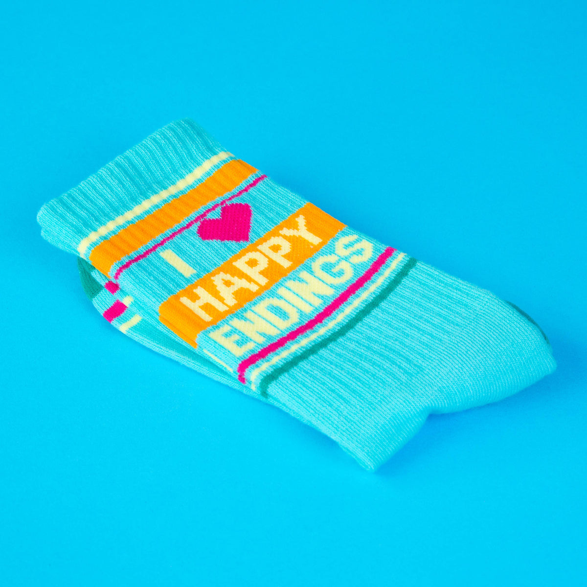I ❤️ Happy Endings Gym Crew Socks BookGeek