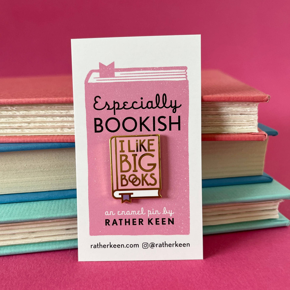 I Like Big Books enamel pin BookGeek