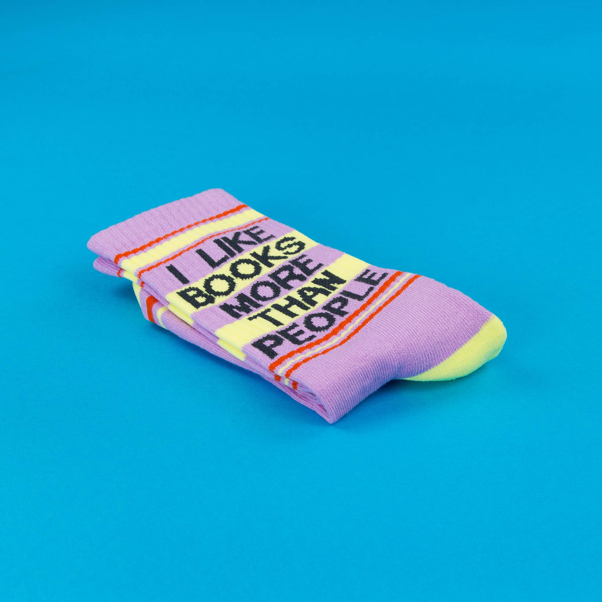 I Like Books More Than People Gym Crew Socks BookGeek