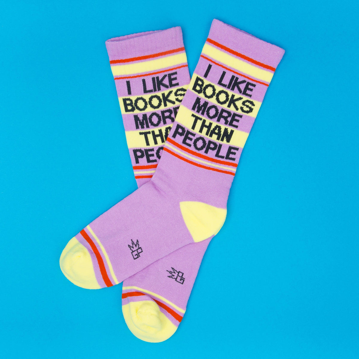 I Like Books More Than People Gym Crew Socks BookGeek