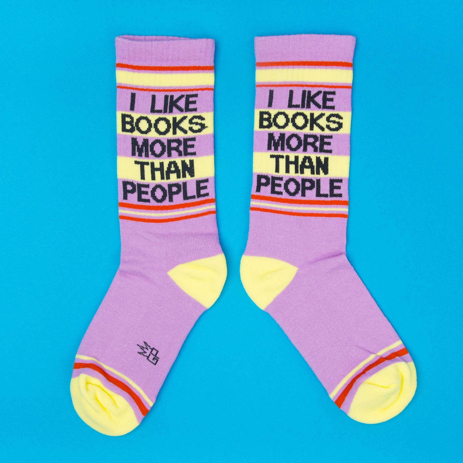 I Like Books More Than People Gym Crew Socks BookGeek