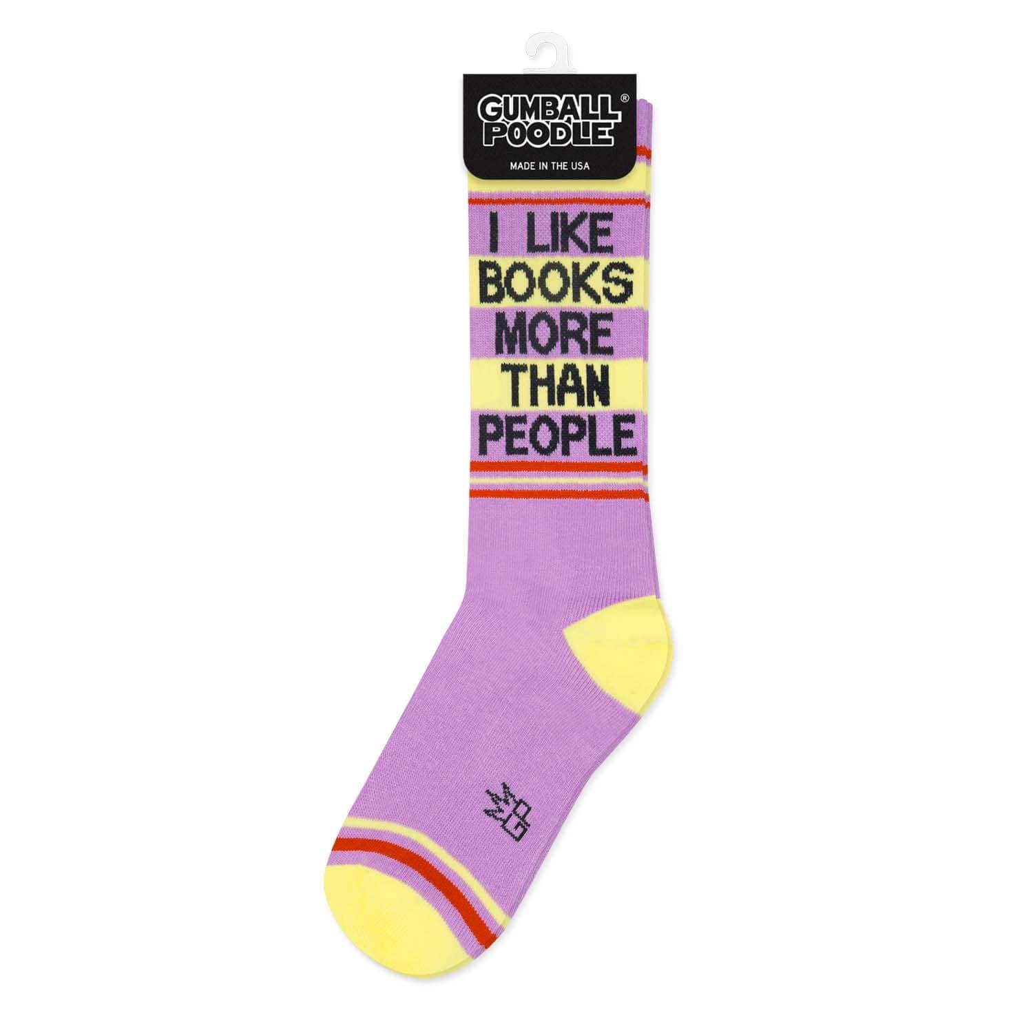 I Like Books More Than People Gym Crew Socks BookGeek