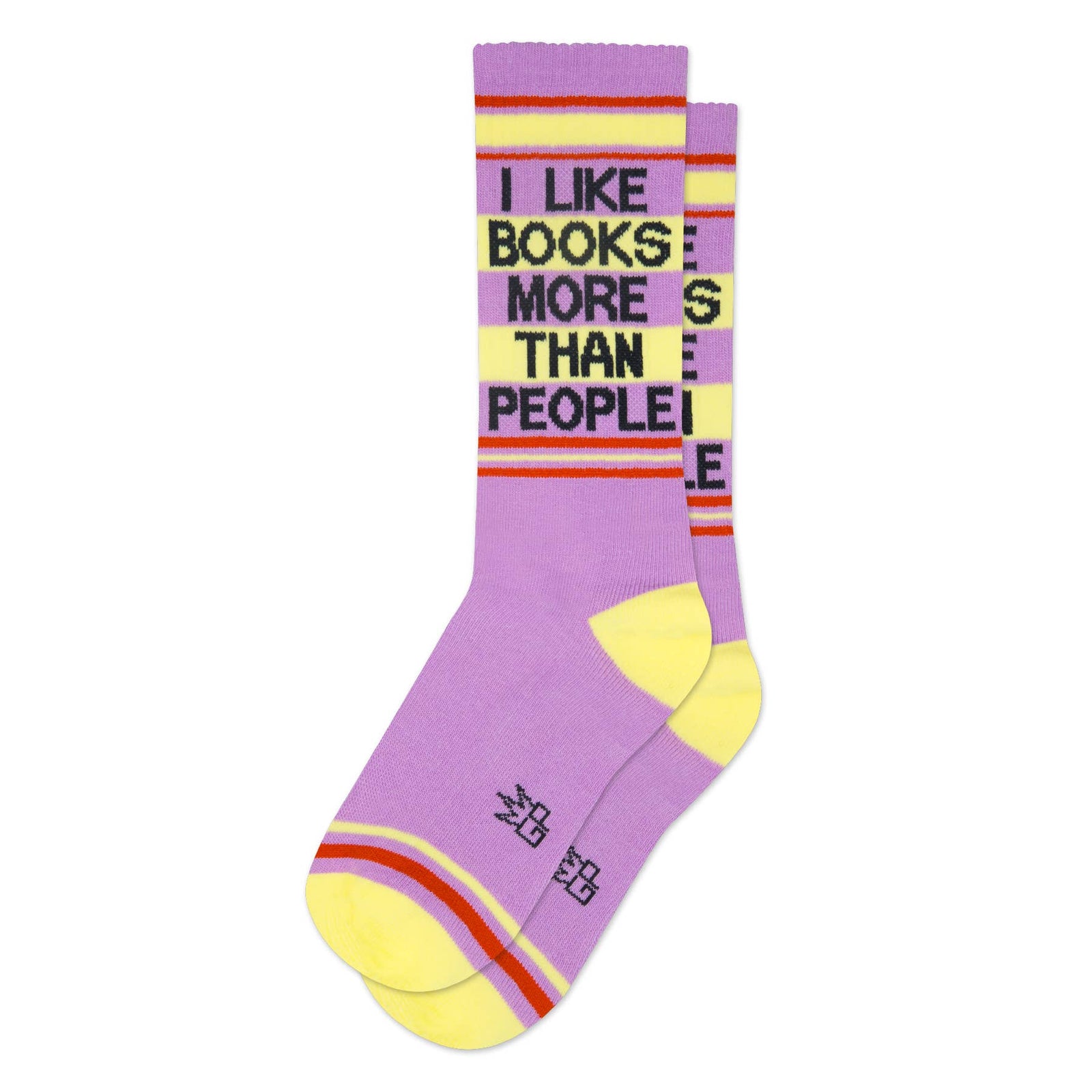 I Like Books More Than People Gym Crew Socks BookGeek