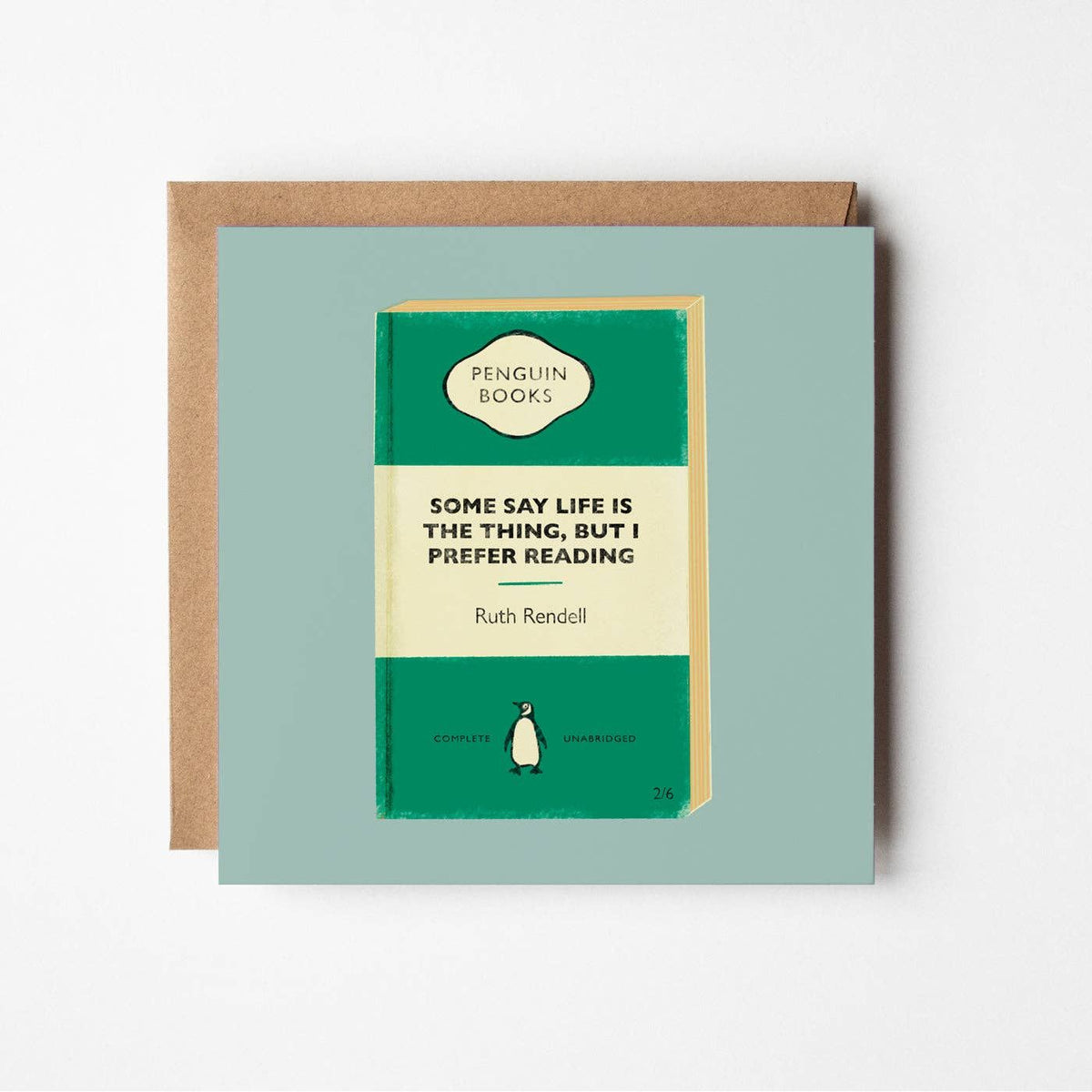 I Prefer Reading - blank greetings card BookGeek