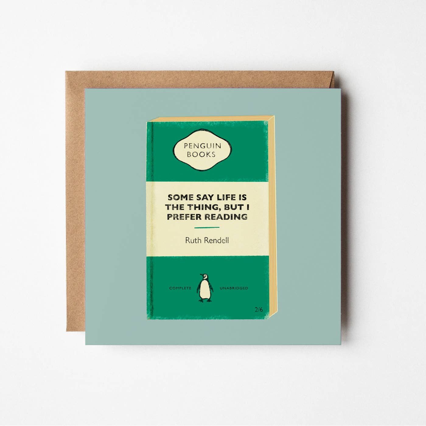 I Prefer Reading - blank greetings card BookGeek