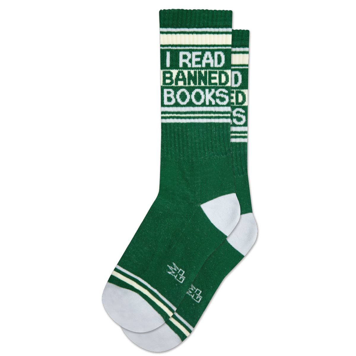 I Read Banned Books Gym Crew Socks BookGeek