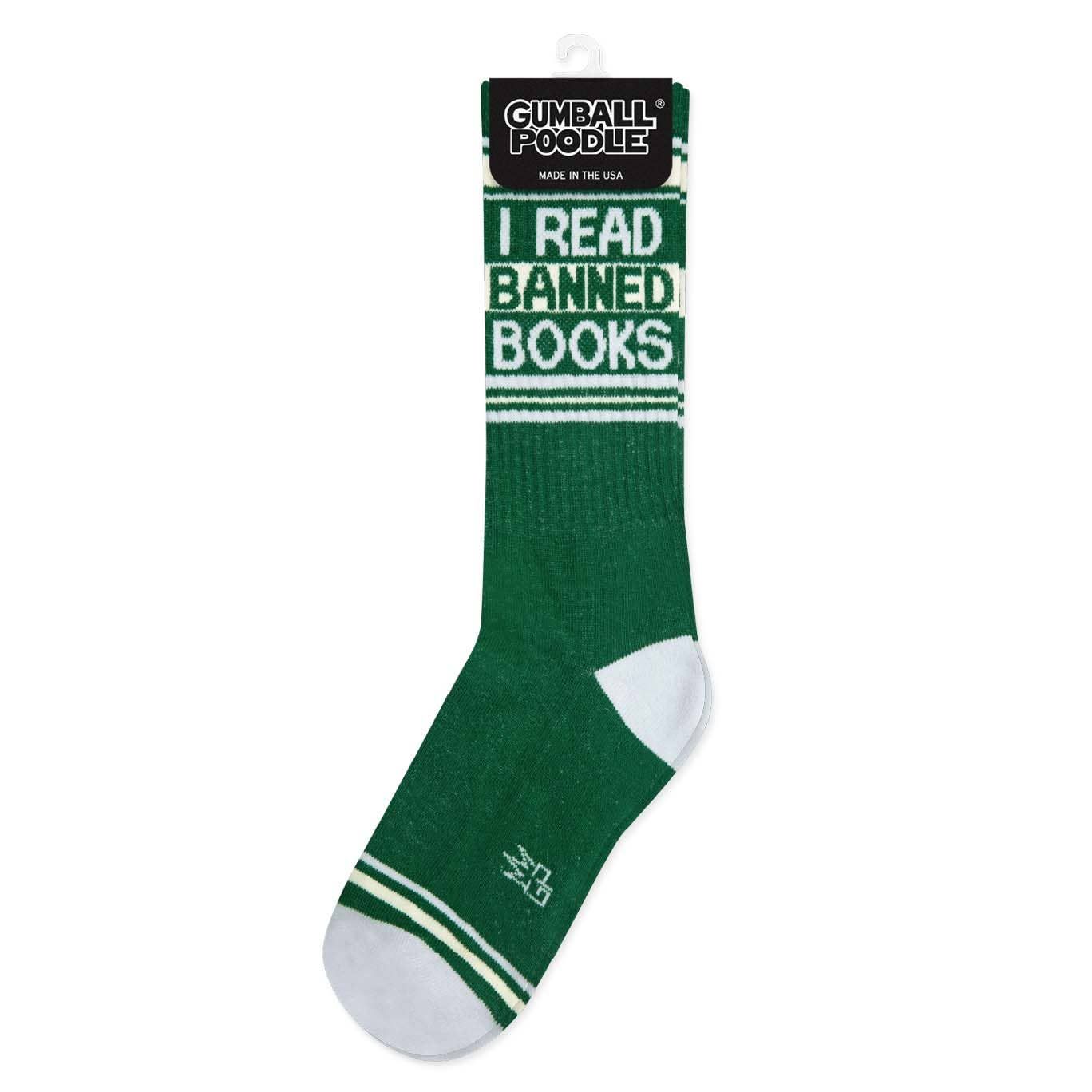 I Read Banned Books Gym Crew Socks BookGeek